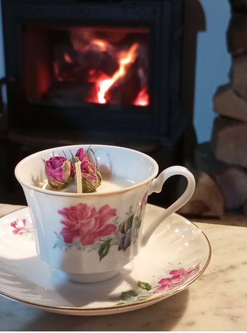 Corso candele in tazza vintage