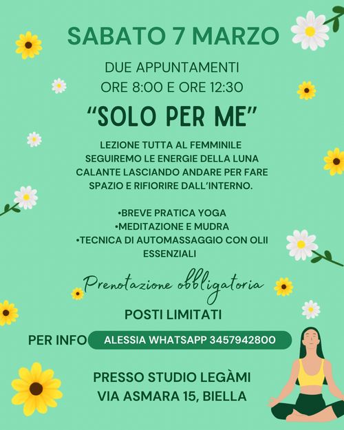 “Solo per me”yoga/meditazione/automassaggio