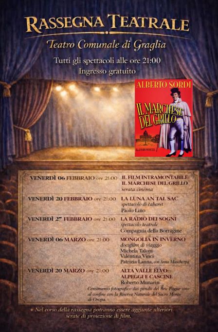 Serata-cinema al Teatro Comunale di Graglia
