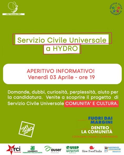 aperitivo informativo Servizio Civile Universale