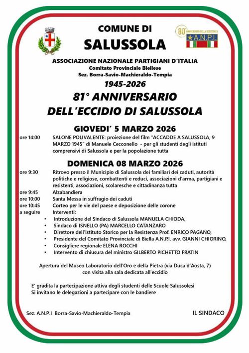 81° Anniversario dell'eccidio di Salussola