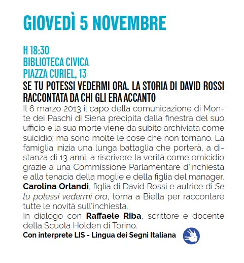Se tu potessi vedermi ora. La storia di David Rossi raccontata da chi gli era accanto.
